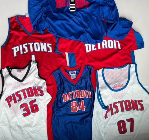LOT 6 Vintage Detroit Pistons NBA Jersey Billups Wallace Webber Cover