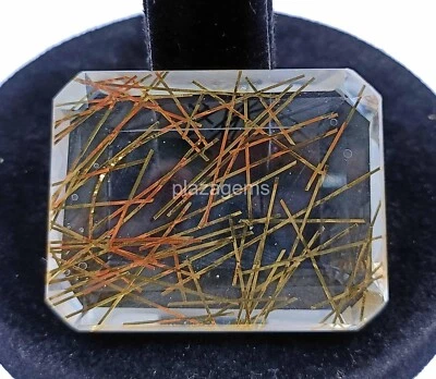 Golden Rutilated Quartz 137 Ct Certified Emerald Cut Loose Gemstone 40x31mm 4OUH - Image 1 of 4