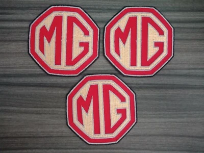 3 pcs Patch logo MG Car Motor Embroidered Iron or Sew on Jacket Shirt Cloth Hat - Image 1 of 4