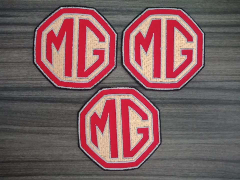 3 pcs Patch logo MG Car Motor Embroidered Iron or Sew on Jacket Shirt Cloth Hat - Image 1 of 4