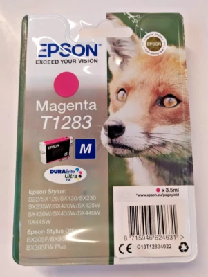 EPSON 1x cartouche + 1 OFFERTE T1283 MAGENTA Renard _Stylus SX125 à SX445/BX305 - Photo 1/4