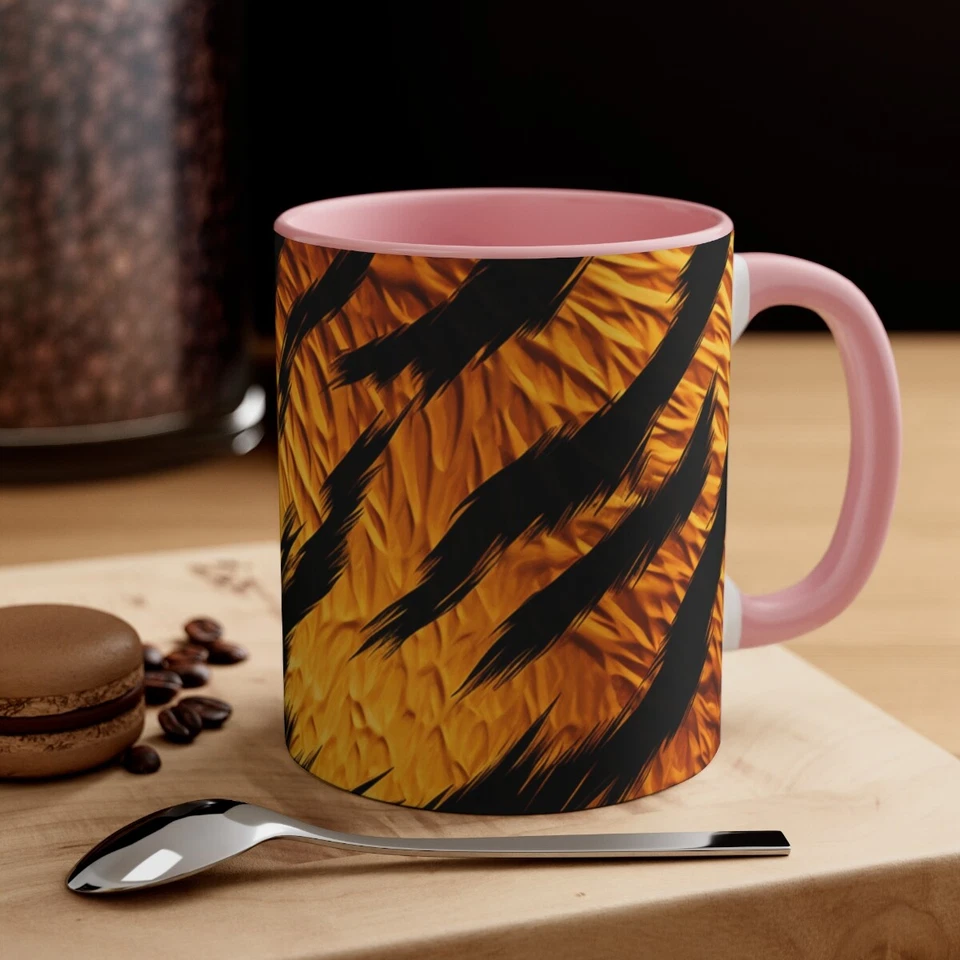 Realistic Tiger Skin Print Mug | Bold Animal Drinkware, Accent Coffee Mug, 11oz - Image 1 of 1