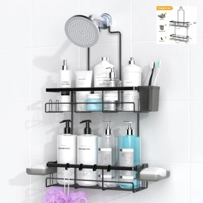 Shower Daddy Hanging From Shower Head Bathroom Organizer Rustproof Shelf Shampoo - Image 1 of 4