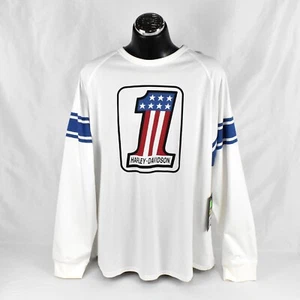 Harley-Davidson Men's Long Sleeve Shirt, White, Harley 1 Graphic, (96556-22VM) - Picture 1 of 4