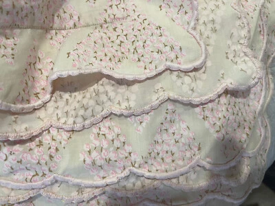 Pratesi Italy 6pc Sham Set Popy Cotton/Poly Print Scalloped Italian Pre-owned - Image 1 of 4