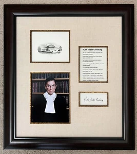 Ruth Bader Ginsburg Original Autograph Card Museum Framed ON SALE!!! - Picture 1 of 4
