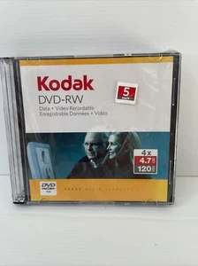 5 Pack KODAK DVD - R DVD - 16X 4.7GB 120min Printable Surface 5 Pack - Picture 1 of 8
