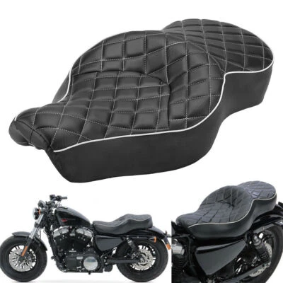 Driver Rider Passenger Two-up Seat For Harley Sportster Iron XL 883 1200 Custom - Image 1 of 4