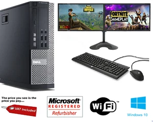 ULTRA FAST Gaming PC Bundle Intel Core i7 8GB 1TB Windows 10 GT710 DUAL SCREEN - Afbeelding 1 van 5