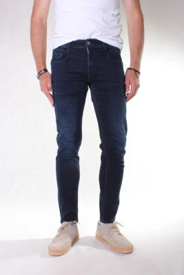Replay Jeans Uomo M914 41A 781 007 Basso, Blu, SLIM