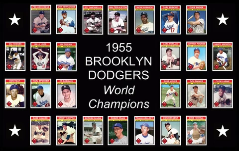 1955 BROOKLYN DODGERS Baseball Card POSTER Duke Snider Gil Hodges Sandy Koufax Cover