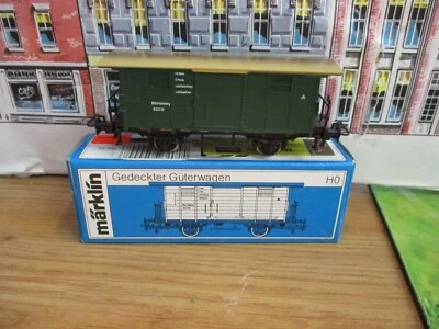 MARKLIN HO GAUGE #4685 German Württemberg GREEN Freight Box Car ~W/BOX - Image 1 of 4