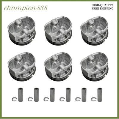 6x Pistons & Rings Set STD For Volvo S80 V70 XC60 XC70 XC90 3.2 L6 T6 B6324S - Image 1 of 4