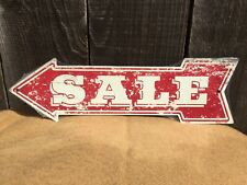 For Sale This Way To Left Arrow Sign Directional Novelty Metal 17" x 5"