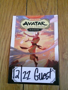Avatar The Last Airbender en concierto pase de invitado coleccionable SOLO no se puede usar - Imagen 1 de 6