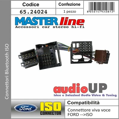Conector Iso Para Sistema Bluetooth Ford Kuga Desde 2008 En Adelante Masterline - Imagen 1 de 2