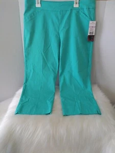 Pantalones capri Kim Rogers para mujer talla 6P súper elásticos panel abdominal verde mar nuevos con etiquetas - Imagen 1 de 9