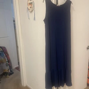 Truth + Style Navy Ruffle Maxi Dress Petite XL NWOT - Picture 1 of 6