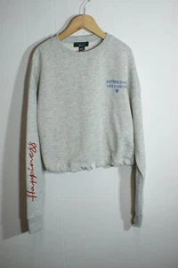 NEW LOOK 915 GIRLS CROP SWEAT SHIRT -GREY- AGE 12-13 (NA134) - Picture 1 of 7