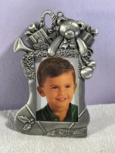 Christmas photo ornament metal stocking toys on top MAX8777 - Picture 1 of 7