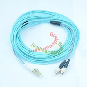 50m Armored LC-FC UPC MM OM3 10GB Cable Duplex Fiber Optical Jumper Patch Cord - Photo 1/4