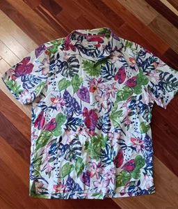 Tommy Bahama Hawaiian Silk Blend Short Sleeve Shirt Men's Large - Picture 1 of 14