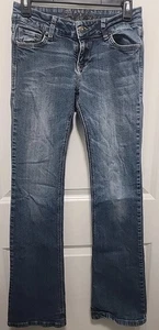 dELIAs Jeans Junior 3 4L Bailey Retro Y2K Blue Med Wash Flare Classic Distress - Picture 1 of 8
