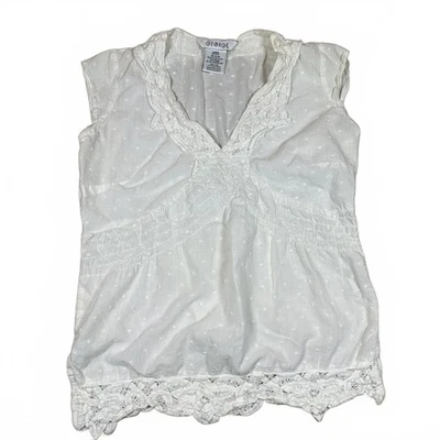 Женская винтажная блузка с белыми кружевными деталями  - Изображение 1 из 3