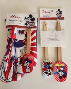 New Disney 3-pc Baking Set, Oven Mitt, Spatula, whisk & 2-pc Disney Spatula Set - Picture 1 of 5