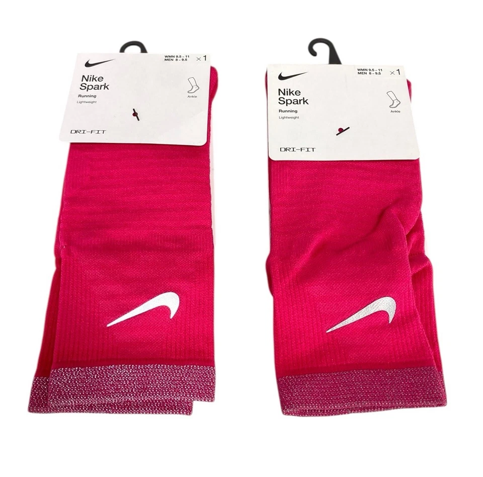 Nike CU7199-667 Spark Lightweight Ankle Running Socks Rush Pink Women 7.5-9