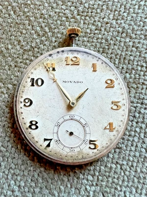Antikes Movado Taschenuhrwerk Ankerhemmung - 42 mm Schweiz ca. 1930 - Bild 1 von 4