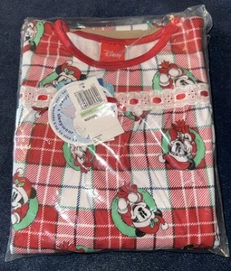 Disney Girls Mickey Mouse Nightgown Christmas Theme Size 8 New - Picture 1 of 3