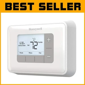 White Rectangular Programmable Thermostat - Smart Features - Picture 1 of 4