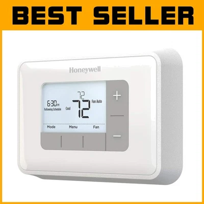 White Rectangular Programmable Thermostat - Smart Features - Image 1 of 4