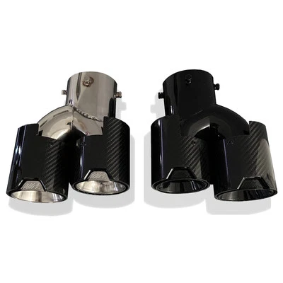 Black+Carbon BMW G20/G22/G23 Quad Muffler Tips - Image 1 of 4