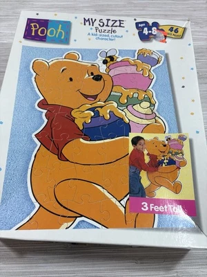 VTG My Size 3' Winnie the Pooh 46 Piece Puzzle Mattel Disney 24”x 36”-COMPLETE - Image 1 of 2