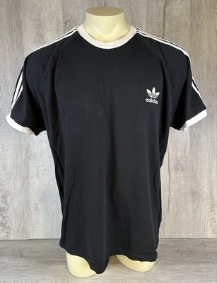 Adidas Trefoil Shirt Black Striped Ringer T Men’s Size 2XL - Image 1 of 4