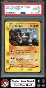 PSA 10 GEM MT Rhydon #H27 2003 Pokemon Skyridge - Picture 1 of 2