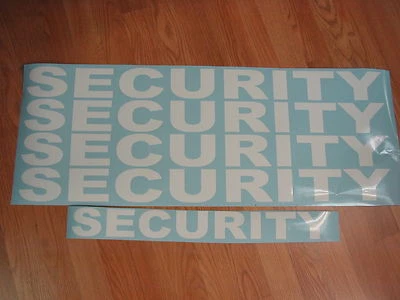 SUPERSIGNS, INC. WHITE SECURITY Decal Set KIT 5 Huge Stickers Lot 4 Car Truck SUV Van Golf Cart