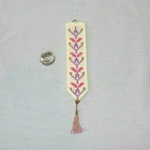 OOAK Miniatur Puppenhaus Nadelspitze Glockenzug mit Quaste Floral rosa lila 5" - Bild 1 von 4