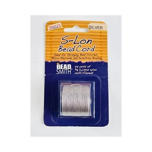The Beadsmith Silver S-Lon Cord 77 Yards TX210 Twisted Nylon Beading Cord USA - Picture 1 of 1