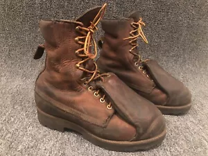Lehigh Mens Steel Toe Metatarsal Brown 8” Leather Work Boots Size 7.5 M - Picture 1 of 9