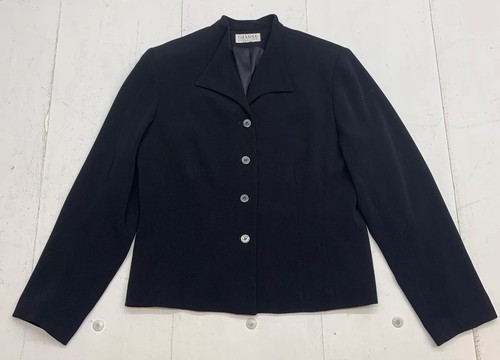 VERSACE Blazer nero da donna Gianni Essentials Made In U.S.A taglia 14 *