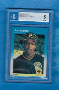 BARRY BONDS 1987 FLEER #604 BARRY BONDS ROOKIE CARD BGS 8 PITTSBURGH PIRATES - Bild 1 von 1
