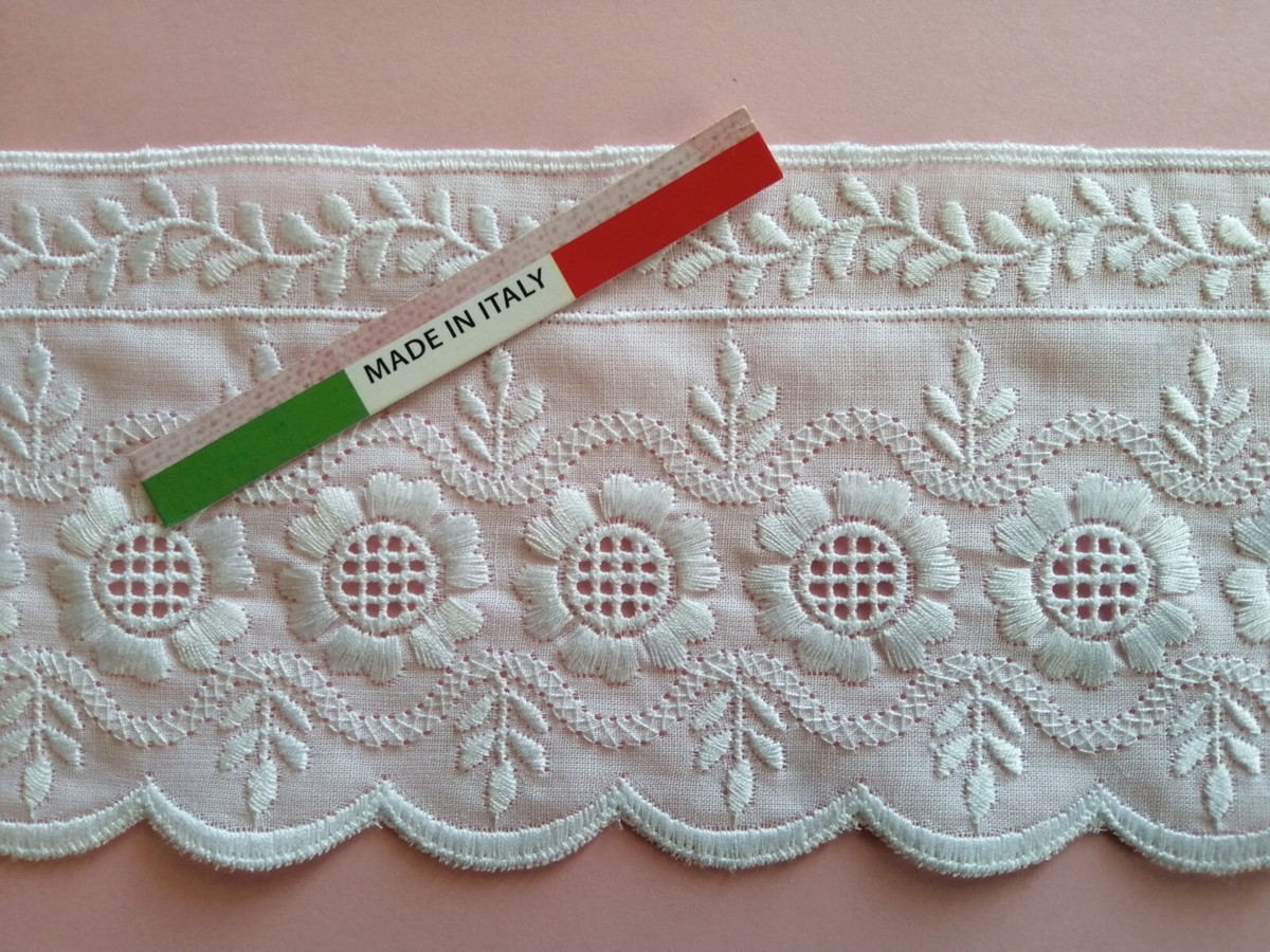 Stoffa Pizzo Tassel Europea 9cm - Bianco, 4 Iarde, Per Tende, Tovaglie, Abiti Sposa - Foto 11