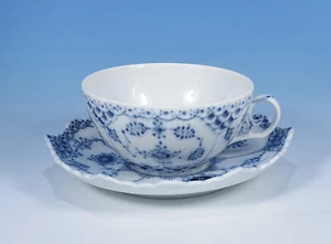 Royal Copenhagen "Musselmalet Vollspitze" Teetasse & Untertasse 1 Schleifstrich - Bild 1 von 2