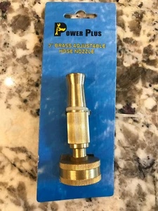 VINTAGE 3" SOLID BRASS ADJUSTABLE SPRAY HOSE NOZZLE POWER PLUS HOSE - Picture 1 of 3
