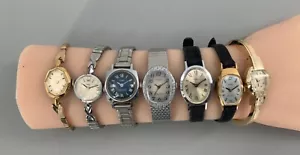 Lot (7) Vintage 70’s-80’s Ladies Timex Manual Watch *PARTS/REPAIR* - Picture 1 of 6