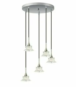 Woodbridge Lighting Christina 5-Light Metal Pendant in Satin Nickel - Picture 1 of 7
