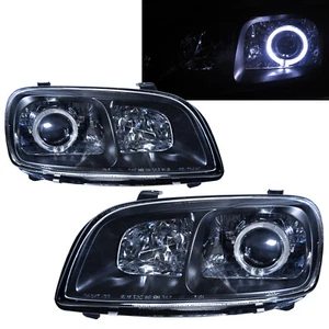 RAV4 XA10 94-98 Pre-Facelift Guide LED Angel-Eye Headlight BK for TOYOTA LHD - Picture 1 of 7